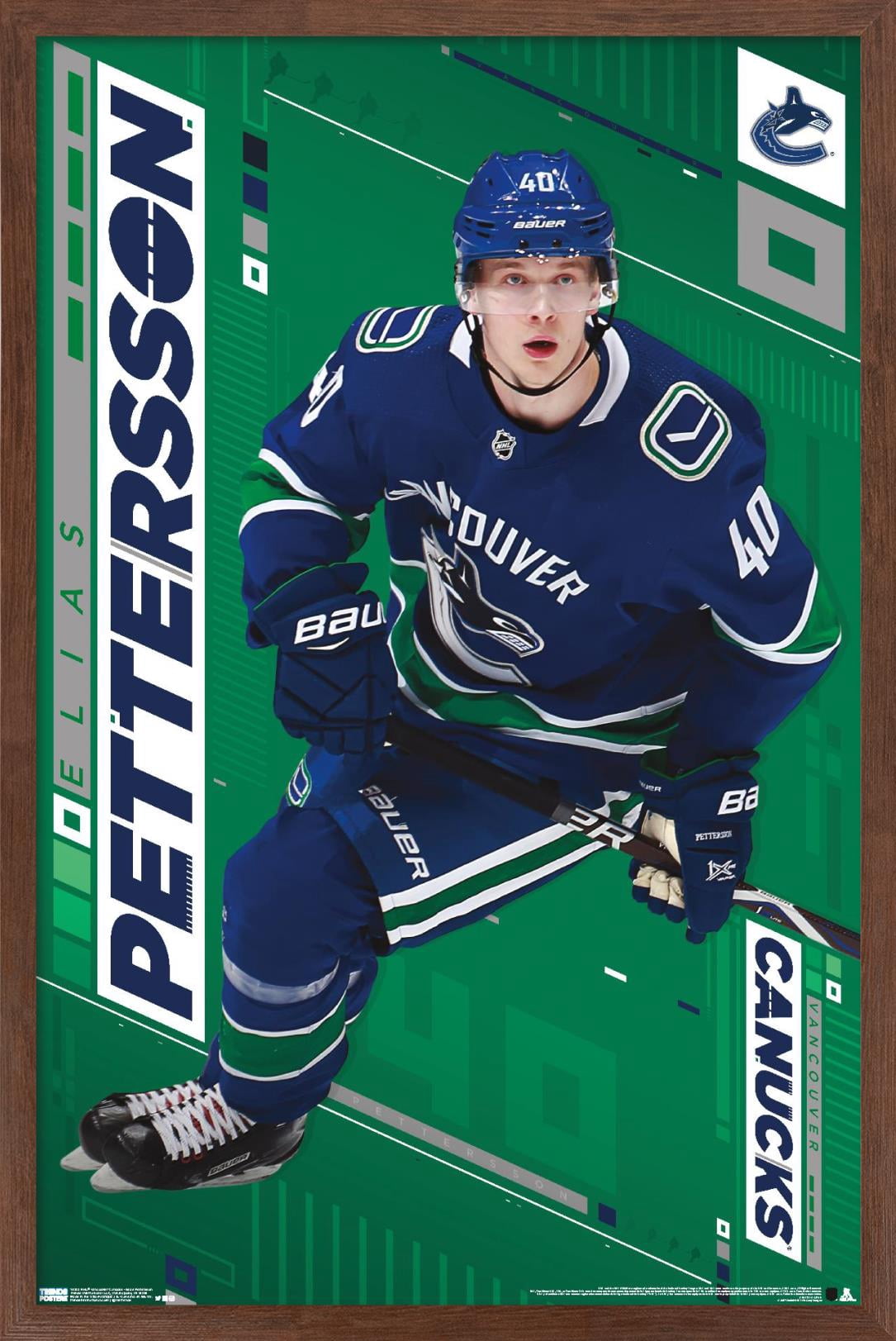 NHL Vancouver Canucks - Elias Pettersson 19 Wall Poster, 14.725" x 22.375", Framed
