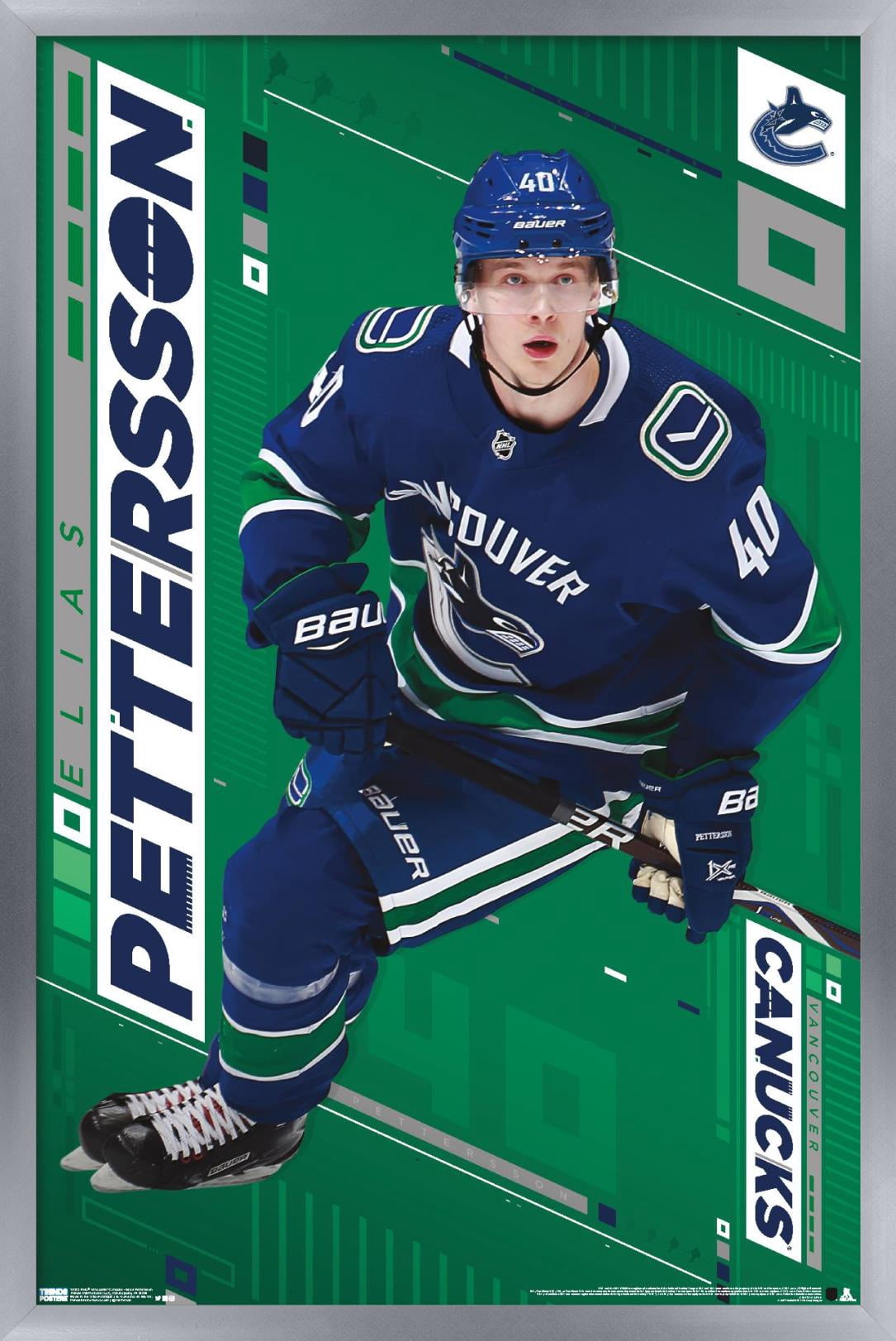 NHL Vancouver Canucks - Elias Pettersson 19 Wall Poster, 22.375" x 34", Framed