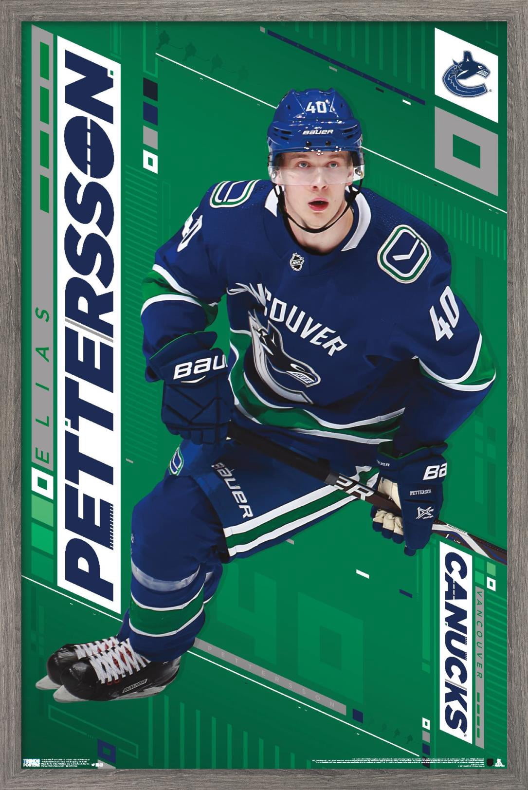 NHL Vancouver Canucks - Elias Pettersson 19 Wall Poster, 22.375" x 34", Framed