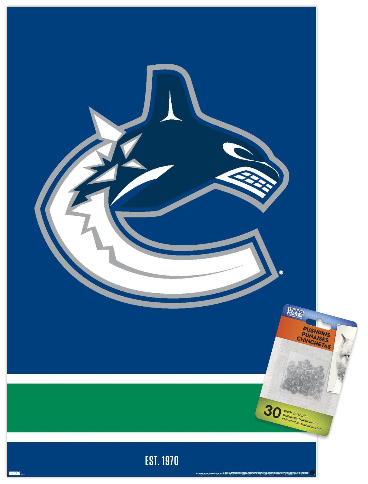 NHL Vancouver Canucks - Logo 21 Wall Poster with Pushpins, 14.725" x 22.375"