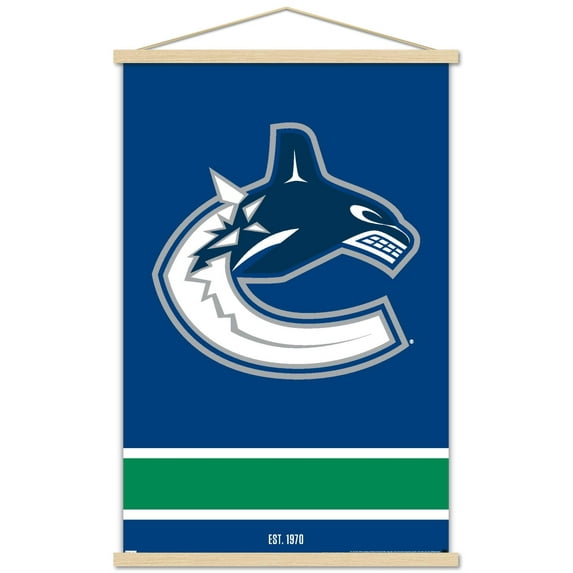 NHL Vancouver Canucks - Logo 21 Wall Poster with Wooden Magnetic Frame, 22.375" x 34"