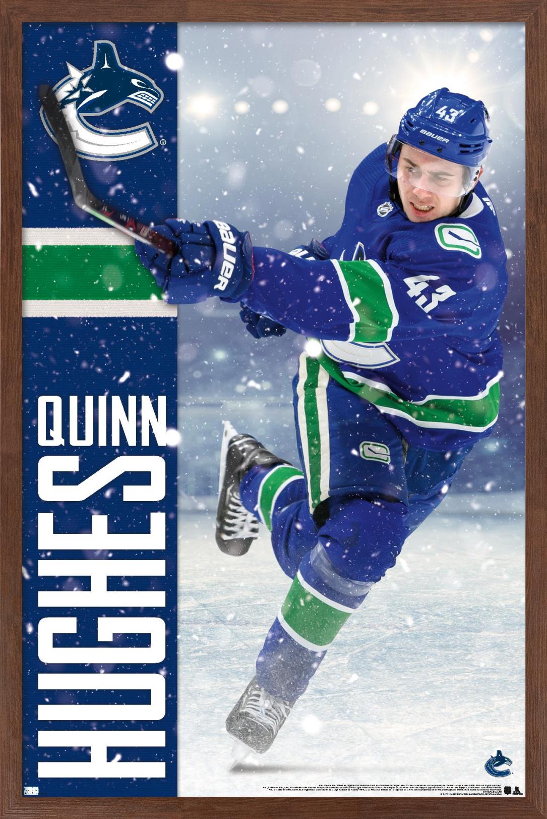 NHL Vancouver Canucks - Quinn Hughes 20 Wall Poster, 14.725" x 22.375", Framed - image 1 of 5