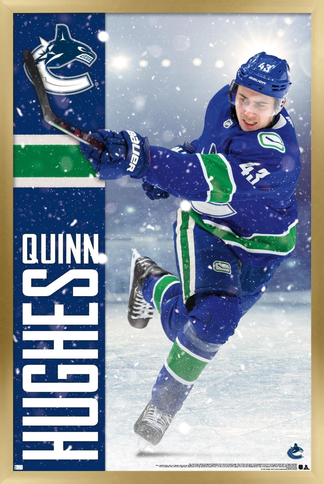 NHL Vancouver Canucks - Quinn Hughes 20 Wall Poster, 22.375" x 34", Framed