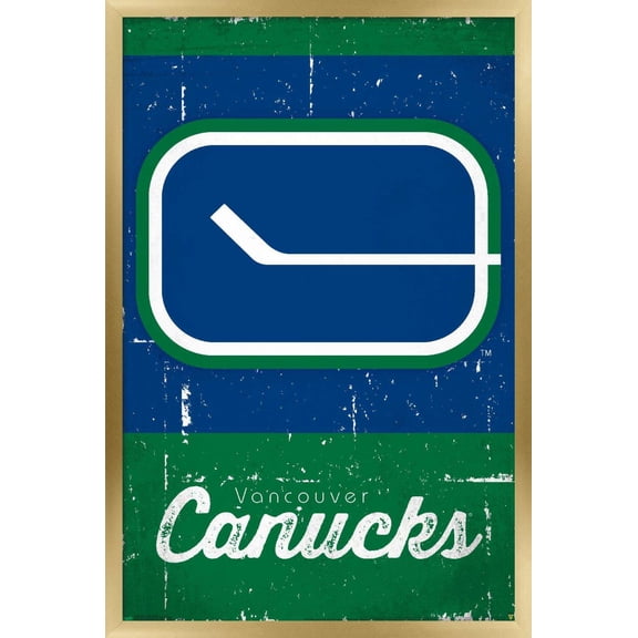 NHL Vancouver Canucks - Retro Logo 13 Wall Poster, 14.725" x 22.375", Framed