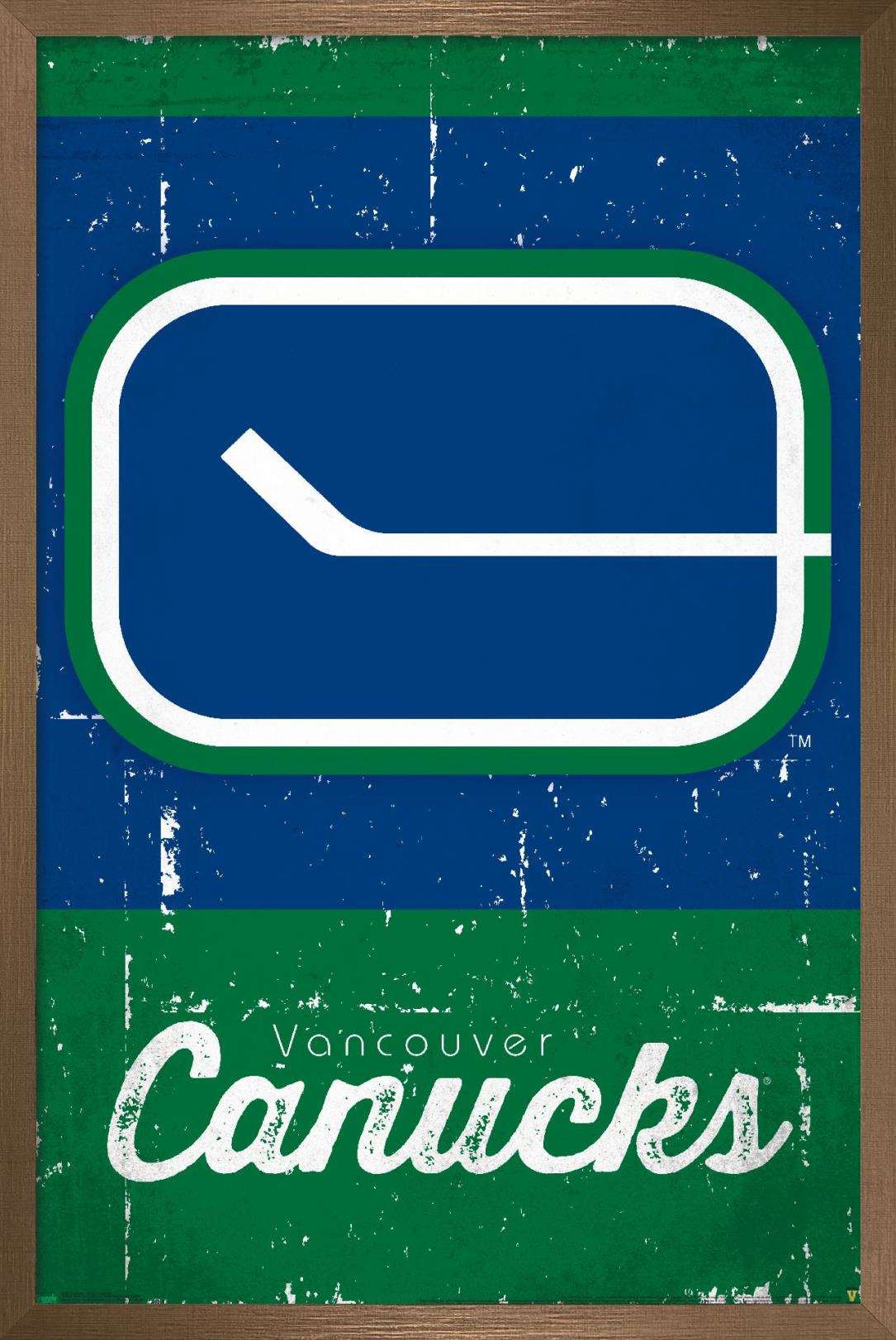 NHL Vancouver Canucks - Retro Logo 13 Wall Poster, 14.725" x 22.375", Framed