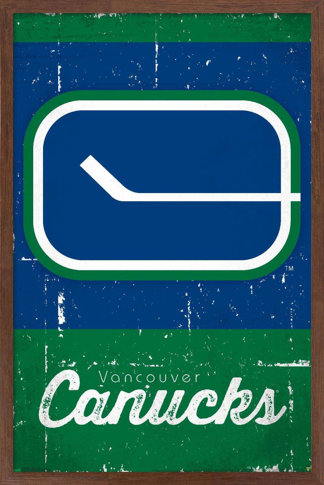 NHL Vancouver Canucks - Retro Logo 13 Wall Poster, 14.725" x 22.375", Framed