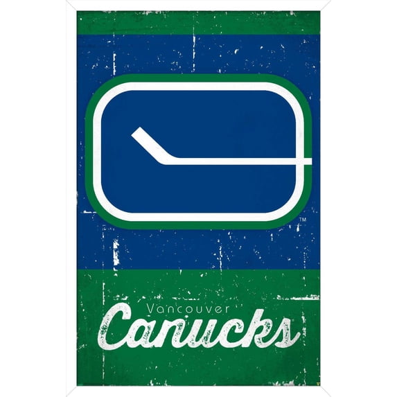 NHL Vancouver Canucks - Retro Logo 13 Wall Poster, 14.725" x 22.375", Framed