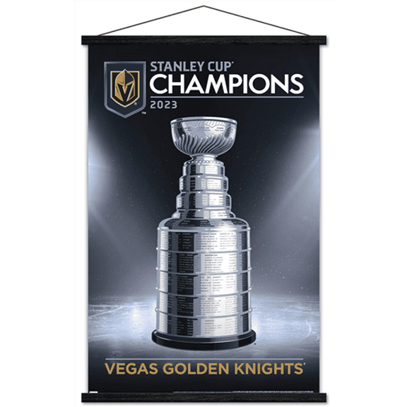 NHL Vegas Golden Knights - 2023 Stanley Cup Team Logo Wall Poster with Magnetic Frame, 22.375" x 34"