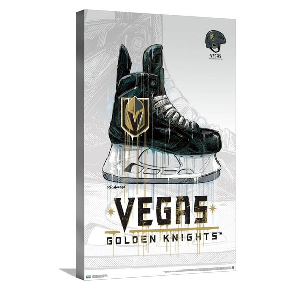 NHL Vegas Golden Knights - Drip Skate 20 Canvas Wall Poster, 14.725" x 22.375"