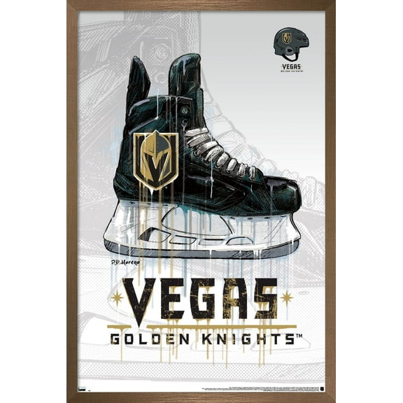 NHL Vegas Golden Knights - Drip Skate 20 Wall Poster, 22.375" x 34", Framed