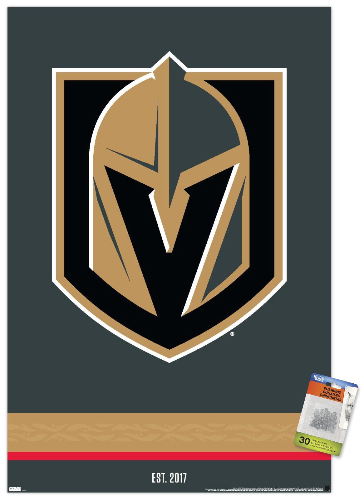 NHL Vegas Golden Knights - Logo 21 Wall Poster with Pushpins, 22.375" x 34"