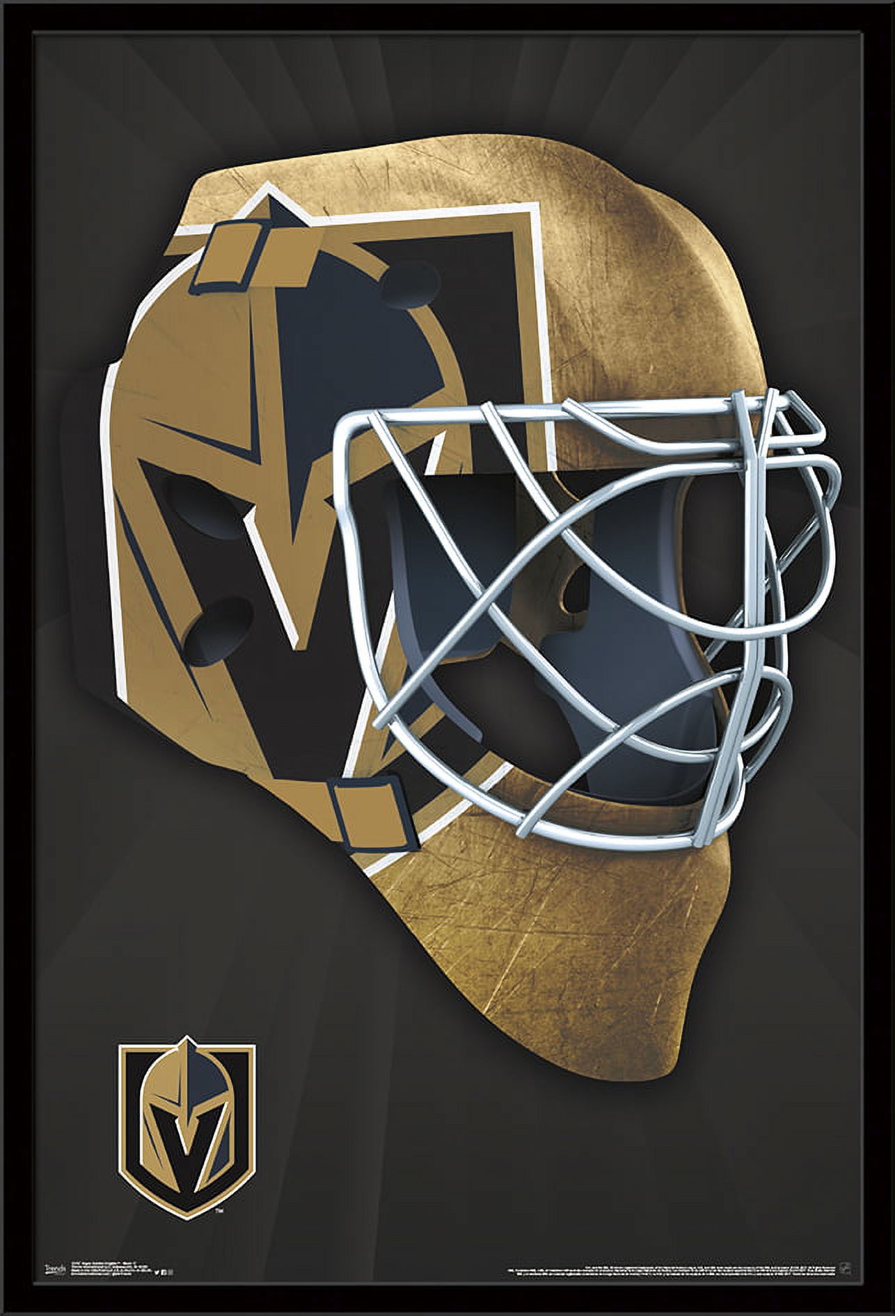 NHL Vegas Golden Knights - Mask 17 Wall Poster, 22.375" x 34", Framed