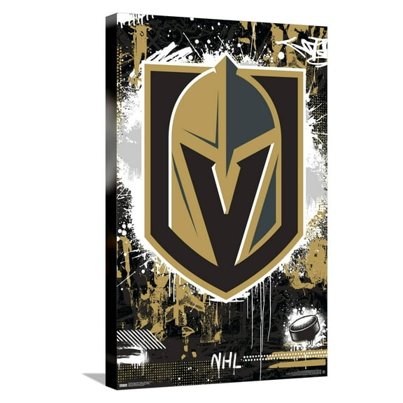 NHL Vegas Golden Knights - Maximalist Logo 23 Canvas Wall Poster, 14.725" x 22.375"