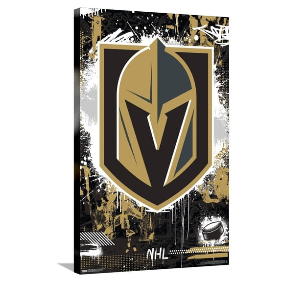 NHL Vegas Golden Knights - Maximalist Logo 23 Canvas Wall Poster, 22.375" x 34"