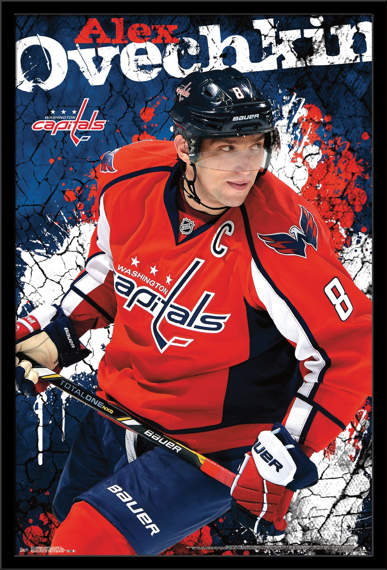 NHL Washington Capitals - Alex Ovechkin 13 Wall Poster, 22.375" x 34", Framed