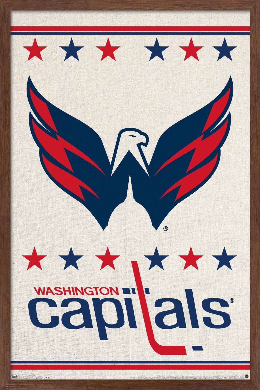 NHL Washington Capitals - Logo 14 Wall Poster, 14.725" x 22.375", Framed