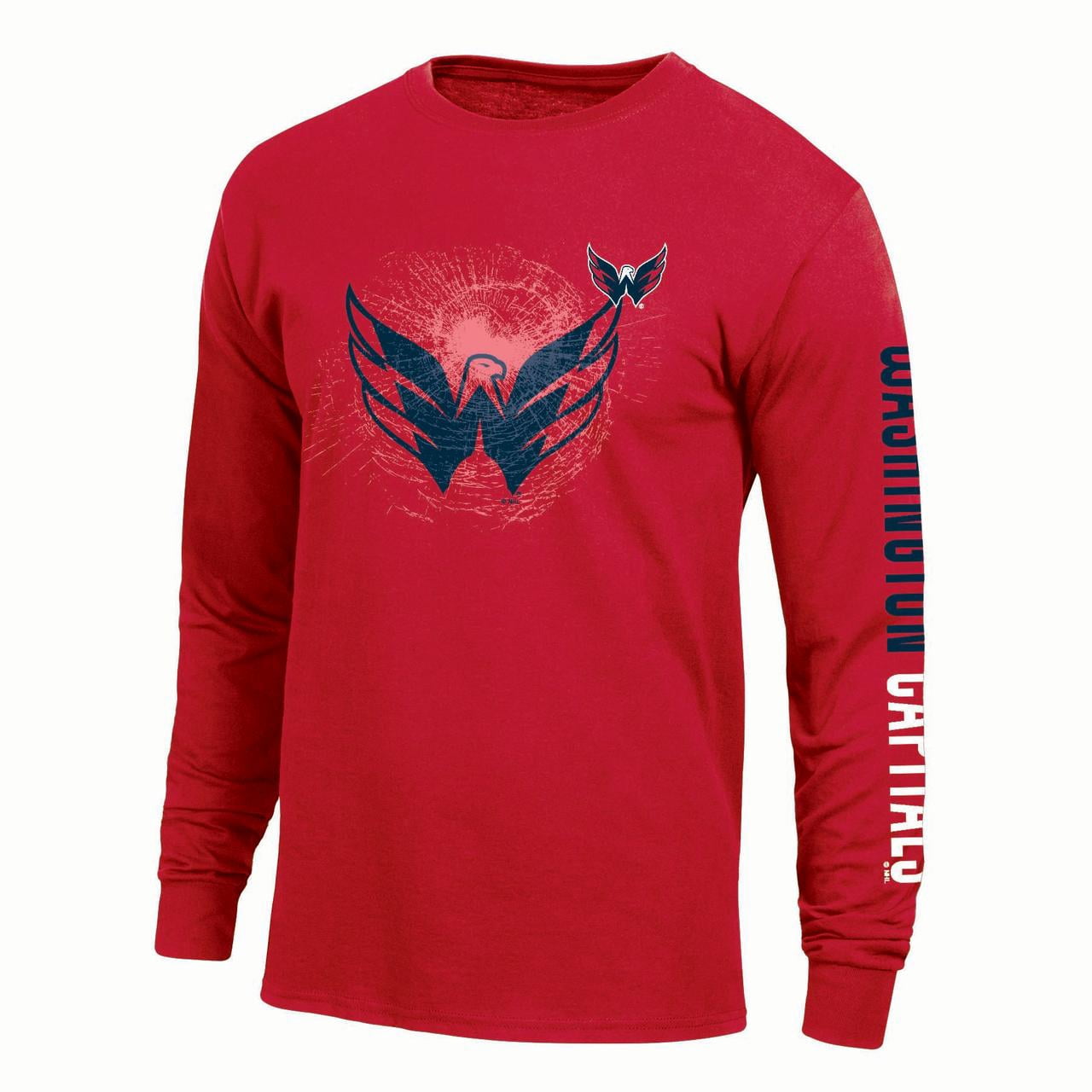 NHL Washington Capitals Men's Team Color Double Graphic Long Sleeve T-Shirt