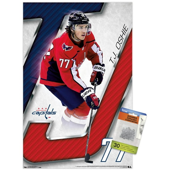 NHL Washington Capitals - T. J. Oshie 18 Wall Poster with Push Pins, 14.725" x 22.375"