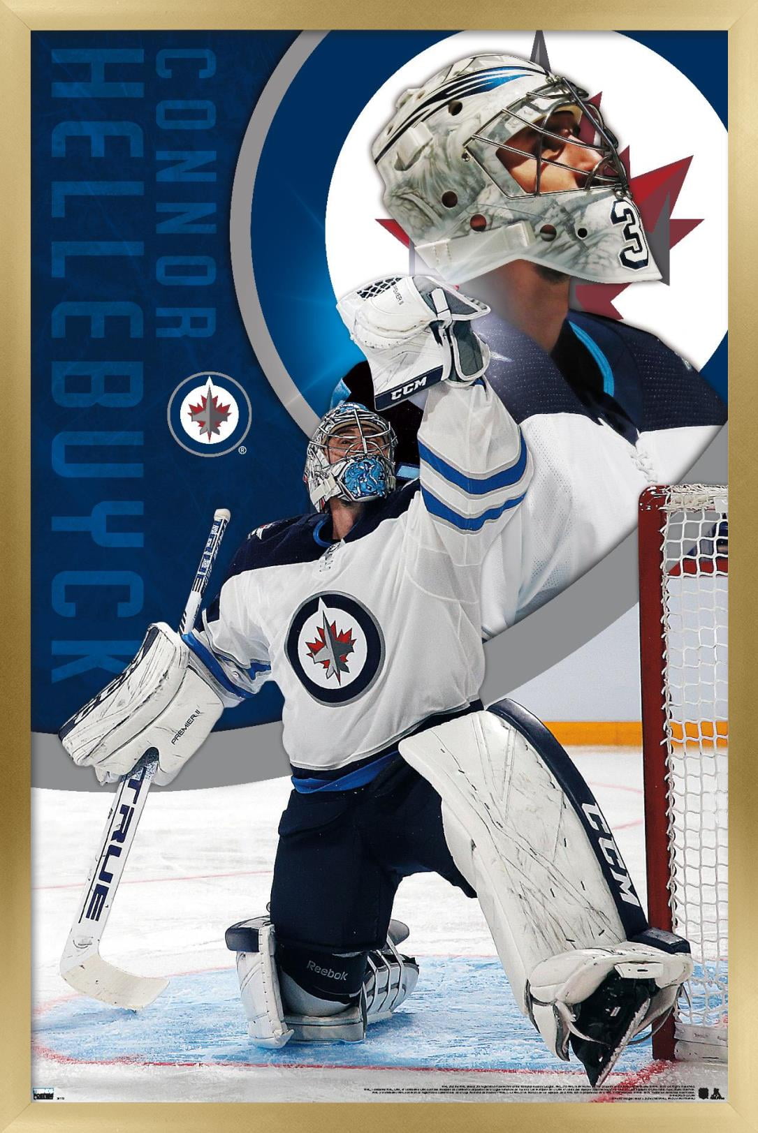 NHL Winnipeg Jets - Connor Hellebuyck 20 Wall Poster, 22.375" x 34", Framed