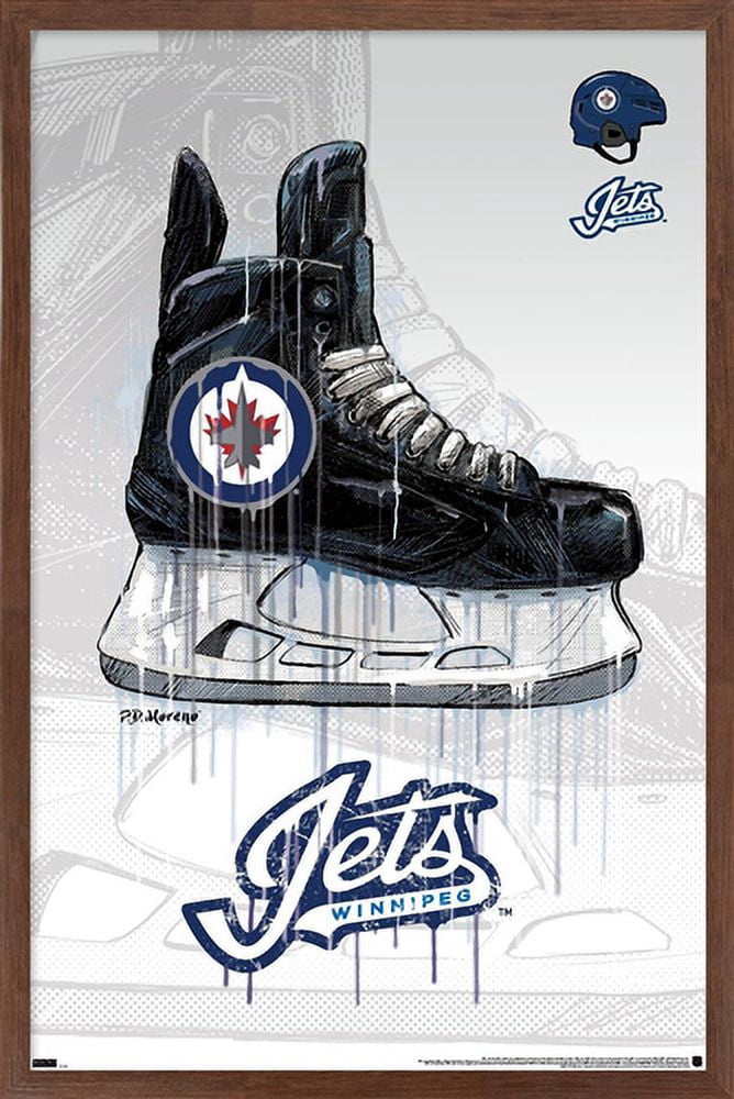 NHL Winnipeg Jets - Drip Skate 21 Wall Poster, 14.725" x 22.375", Framed
