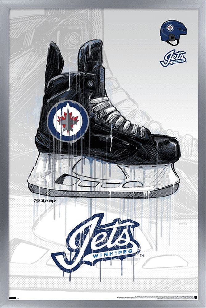 NHL Winnipeg Jets - Drip Skate 21 Wall Poster, 22.375" x 34", Framed