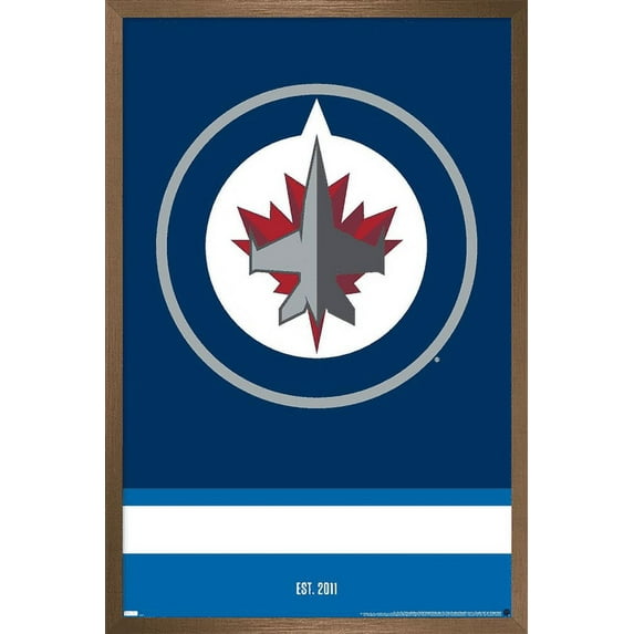 NHL Winnipeg Jets - Logo 21 Wall Poster, 22.375" x 34", Framed
