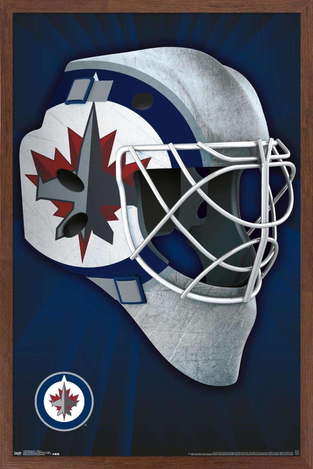 NHL Winnipeg Jets - Mask 16 Wall Poster, 14.725" x 22.375", Framed