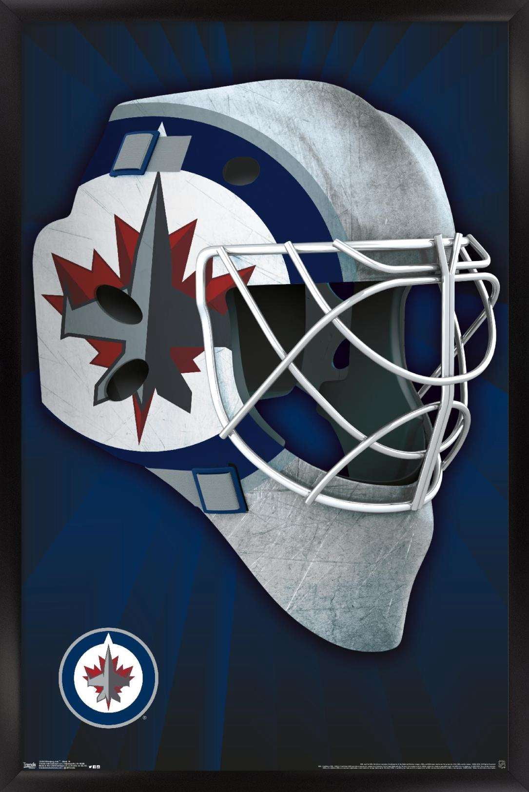 NHL Winnipeg Jets - Mask 16 Wall Poster, 14.725" x 22.375", Framed