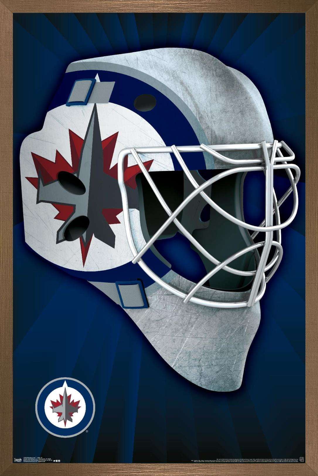 NHL Winnipeg Jets - Mask 16 Wall Poster, 14.725" x 22.375", Framed