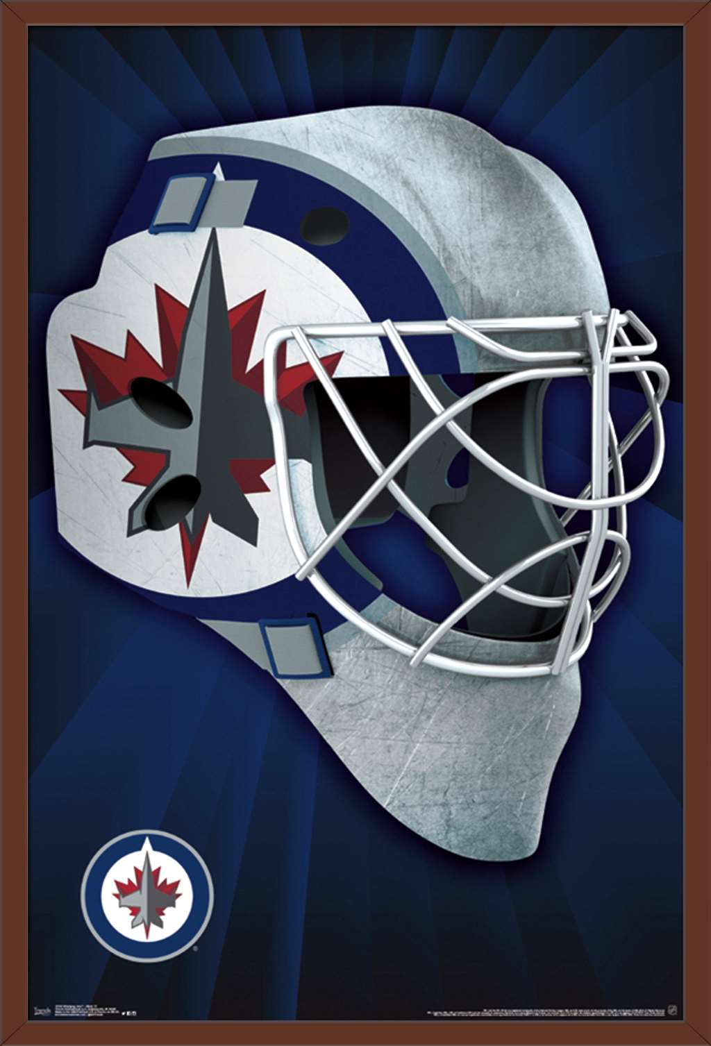 NHL Winnipeg Jets - Mask 16 Wall Poster, 22.375" x 34", Framed