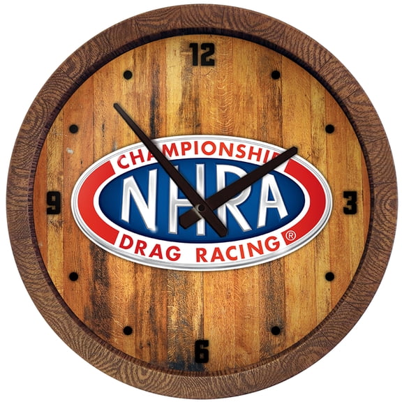 NHRA Championship Racing 20.25" Faux Barrel Top Clock