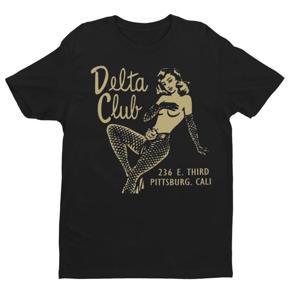 DELTA CLUB Burlesque 1940's Matchbook Art Black Men's T shirt