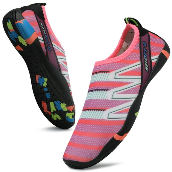 NHU Womens Non Slip Water Sports Shoes for Swim Beach Pool Diving Walking Quick Dry Beach Swim Shoes Red Size 6