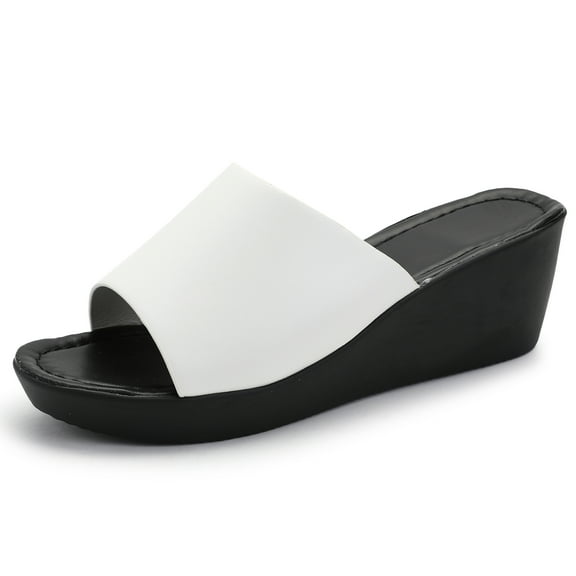 NHU Womens Open Toe Slip on Heels Sandals