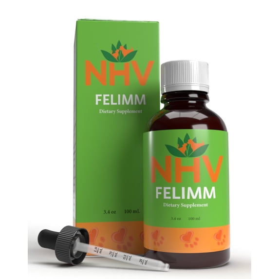 NHV Felimm - Natural Remedy Formulated For Feline Leukemia (FeLV), Feline Immunodeficiency Virus (FIV), Feline Infectious Peritonitis (FIP), and other Viral Infections in Cats, Dogs, Pets