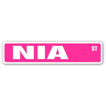 NIA Street Sign Childrens Name Room Sign | Indoor/Outdoor |  18" Wide