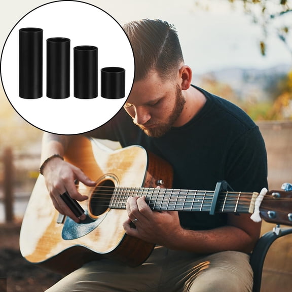 NIAIZEK Guitar Slide Finger Sleeve Kit for Musicians - Metal and Glass Slides for Acoustic and Electric Guitar Players