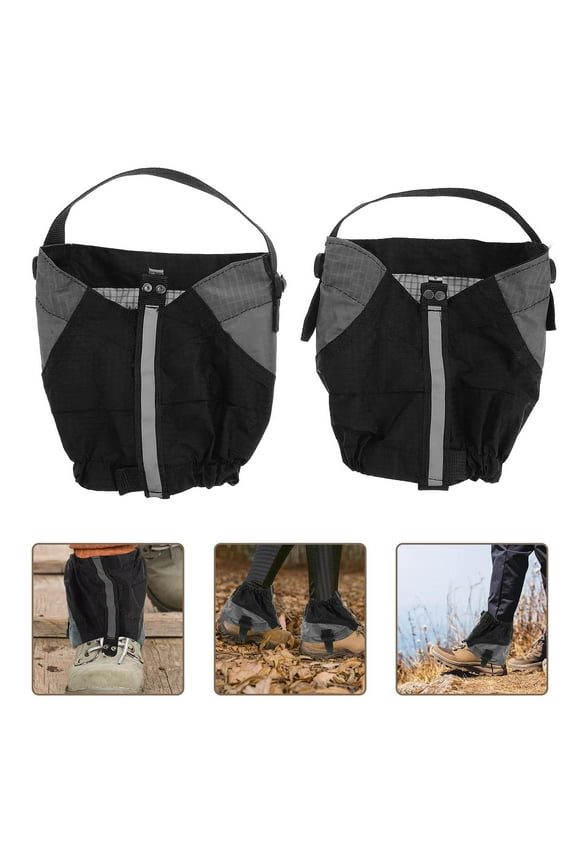 Black Polyester Fiber Boot Gaiters 1 Pair Breathable Outdoor Leg for Hiking and Work