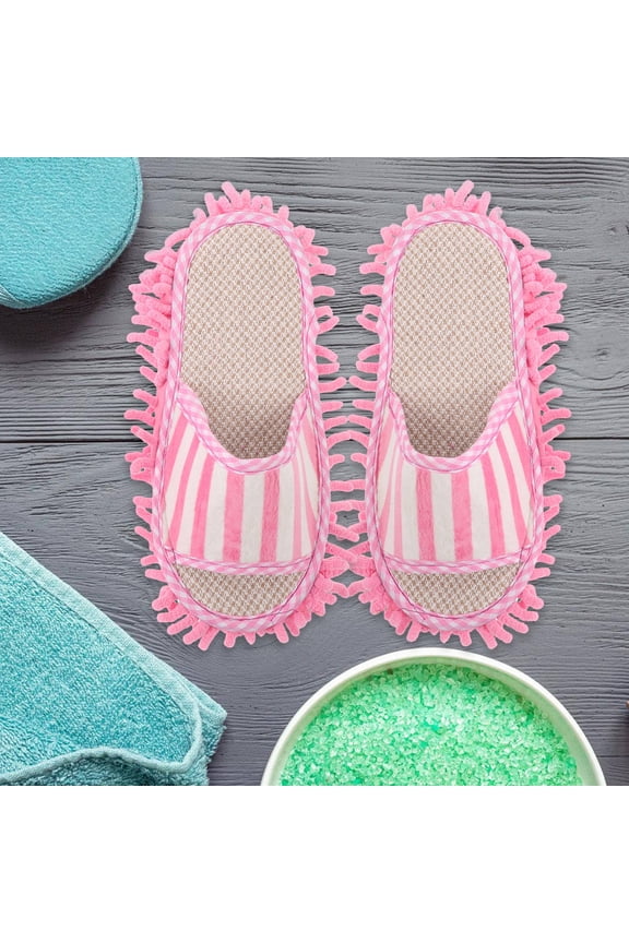 Plush Mop Slippers Soft Absorbent Floor Cleaning Slippers for Home Use and Dust Removal
