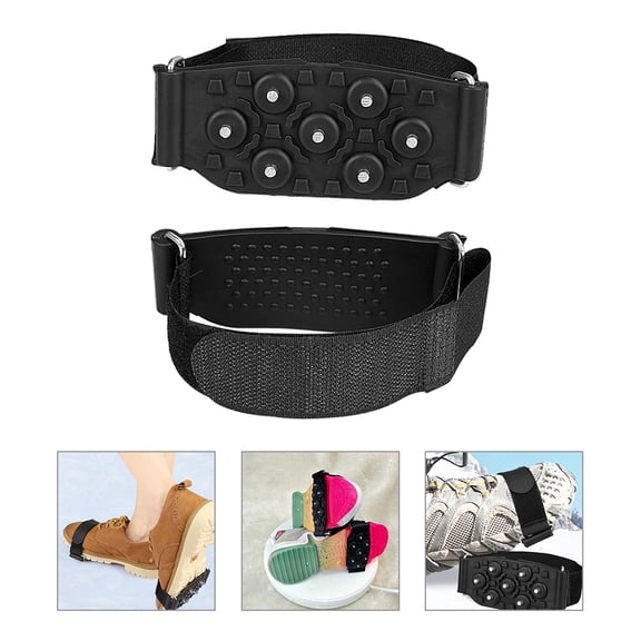 NIAIZEK Ice Claws Manganese Steel Black, 1 Pair Anti- Grip for , Mountaineering Traction Cleats