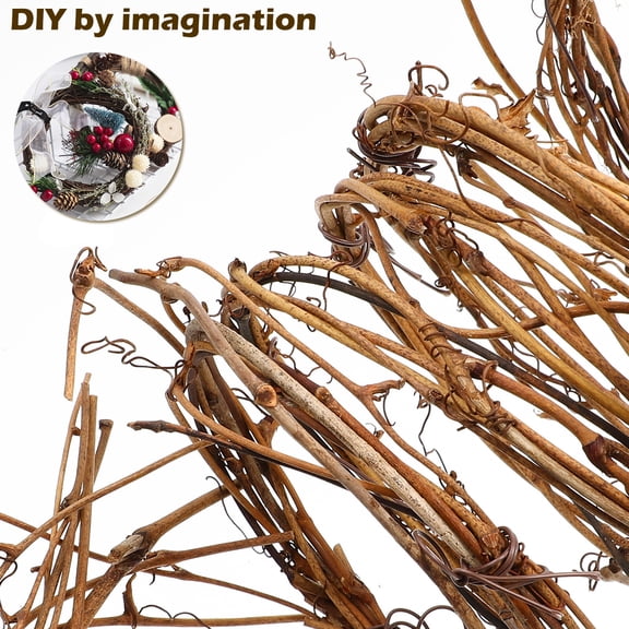 NIAIZEK 1 Roll Natural Grapevine Twig Garland Ideal for Christmas DIY Crafts & Wreath Making(145.67X0.59X0.39in)