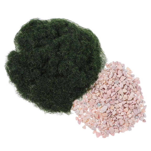 NIAIZEK 1Set Realistic Artificial Grass Mat with Stones for Model Train Diorama