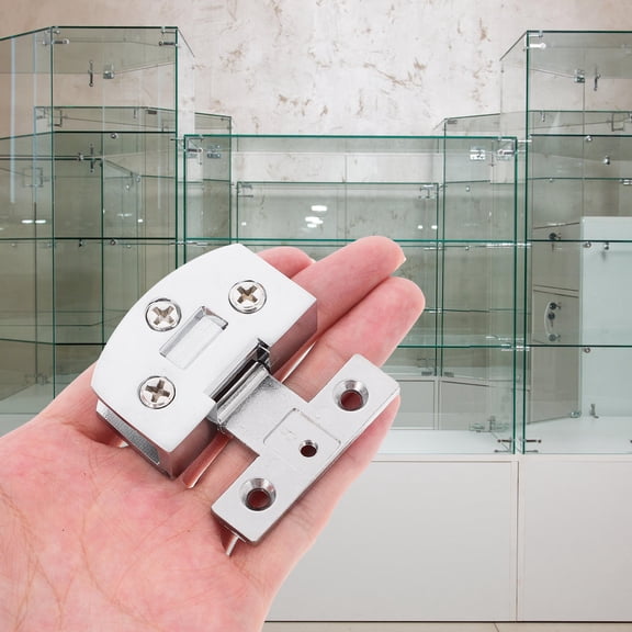 NIAIZEK Stainless Steel Frameless Glass Door Hinge Clamp, No Drill Installation, Ideal for Cabinets and Showcases, 1 Set