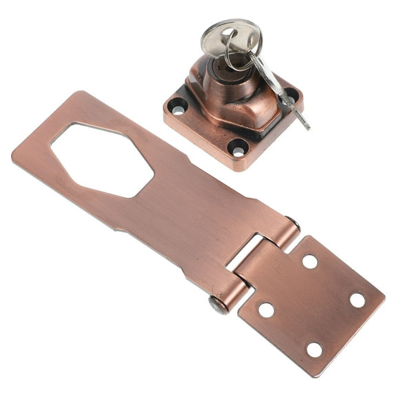 NIAIZEK Stainless Steel and Iron Hasp Latch, Brown, Secure Locking Solution for Cabinets