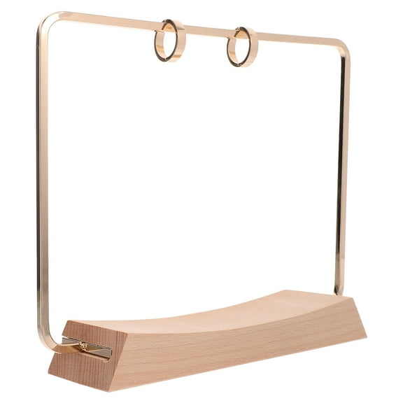 NIAIZEK Desktop Calendar Stand in Light Yellow Metal and Wood, Stylish Organizer for Office and Home Desk Use