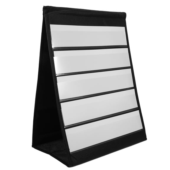 NIAIZEK 1Set Foldable Black Pocket Chart Stand Versatile Tabletop Display Rack for Organization