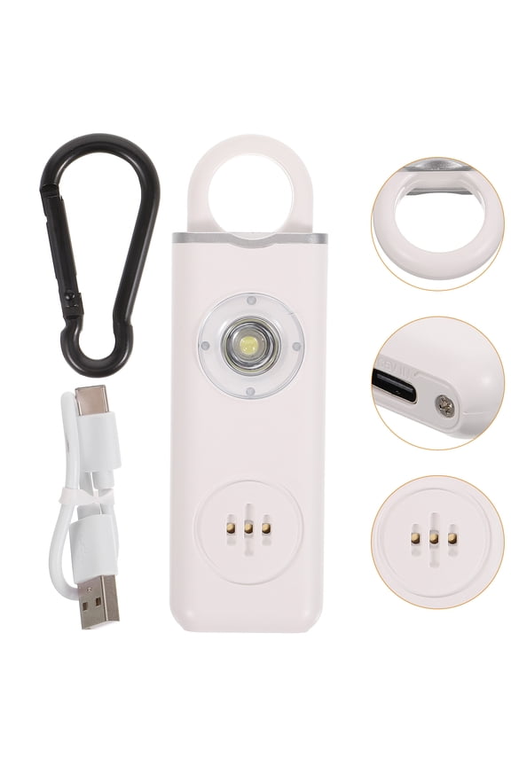 Personal Safety Alarm Keychain, White, Easy to Use, Attracts Nearby Attention