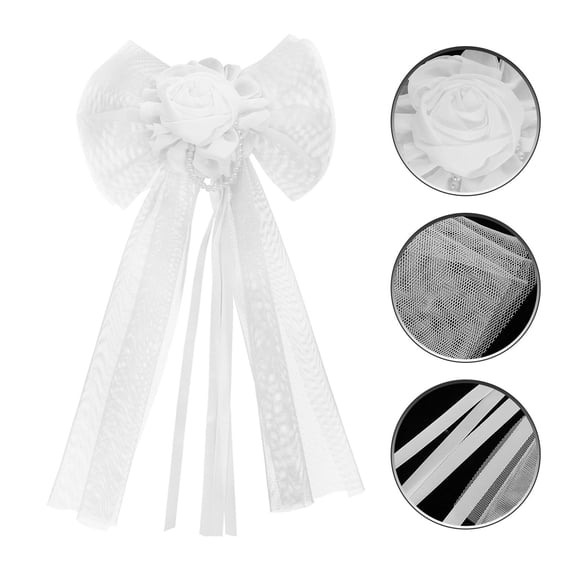 NIAIZEK White Wedding Bows and Decorative Ribbons for Romantic Car and Ceremony Decorations, Perfect Wedding Accessories
