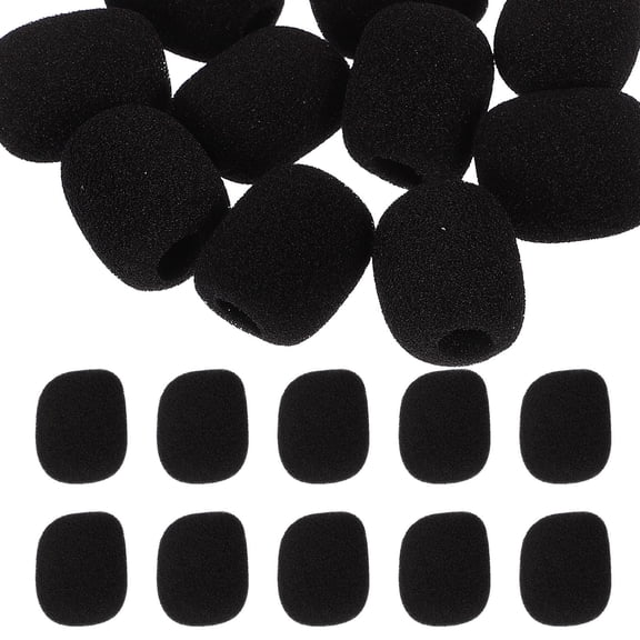 NIAIZEK 100Pcs Windproof Sponge Covers for Lapel Microphone Black Mic Protectors for Office Use