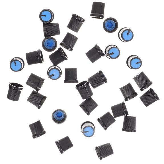 NIAIZEK 100Pcs Novel Design Volume Control Knob Blue Plastic for Electric Instruments
